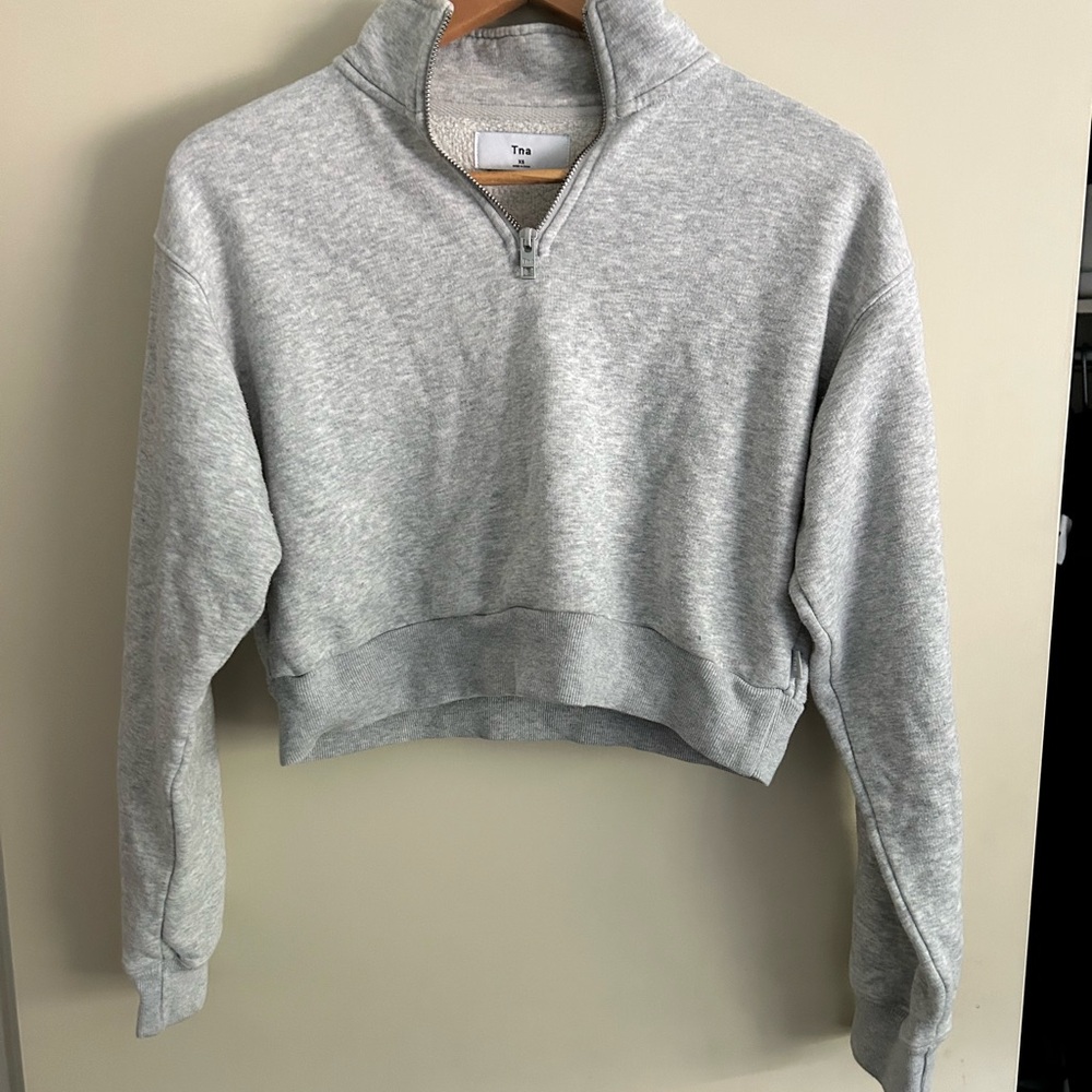 TNA Light Gray Quarter-Zip Sweatshirt